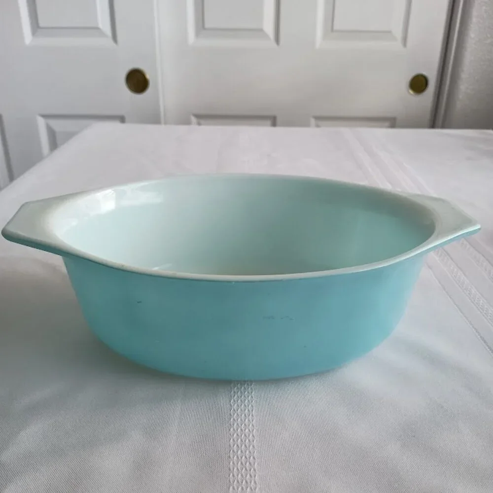 Vintage PYREX Oval Casserole Dish Blue No. 043, 1 1/2 Quart, No Lid, Made in USA
